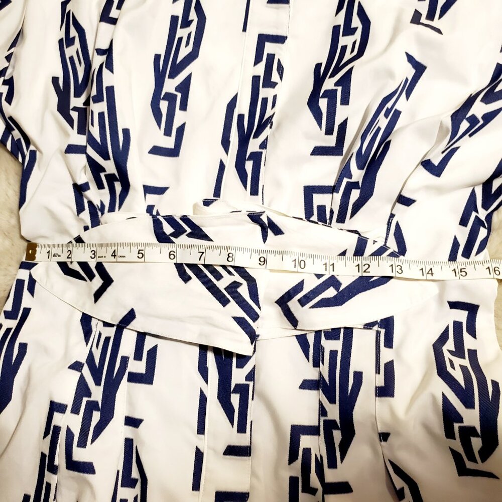 Finley Blue Cotton Shirt Dress Small Coastal Hamptons Preppy Luxury - Picture 8 of 14